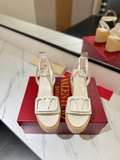 VLTN ESPADRILLE WEDGE SANDALS 25S 90 MM IN WHITE LAMBSKIN STYLE 12