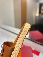 VLTN ESPADRILLE SLIDES 25S IN LIGHT BROWN LAMBSKIN STYLE 7