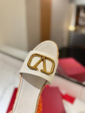 VLTN ESPADRILLE SLIDES 25S IN WHITE LAMBSKIN STYLE 3