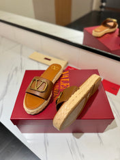 VLTN ESPADRILLE SLIDES 25S IN BROWN LAMBSKIN STYLE 2