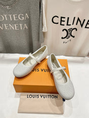 ROMY FLAT BALLERINA IN WHITE LAMBSKIN EMBELLISHED SILVER-TONED STUDS