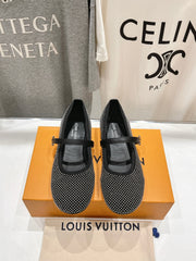 ROMY FLAT BALLERINA IN BLACK LAMBSKIN EMBELLISHED SILVER-TONED STUDS