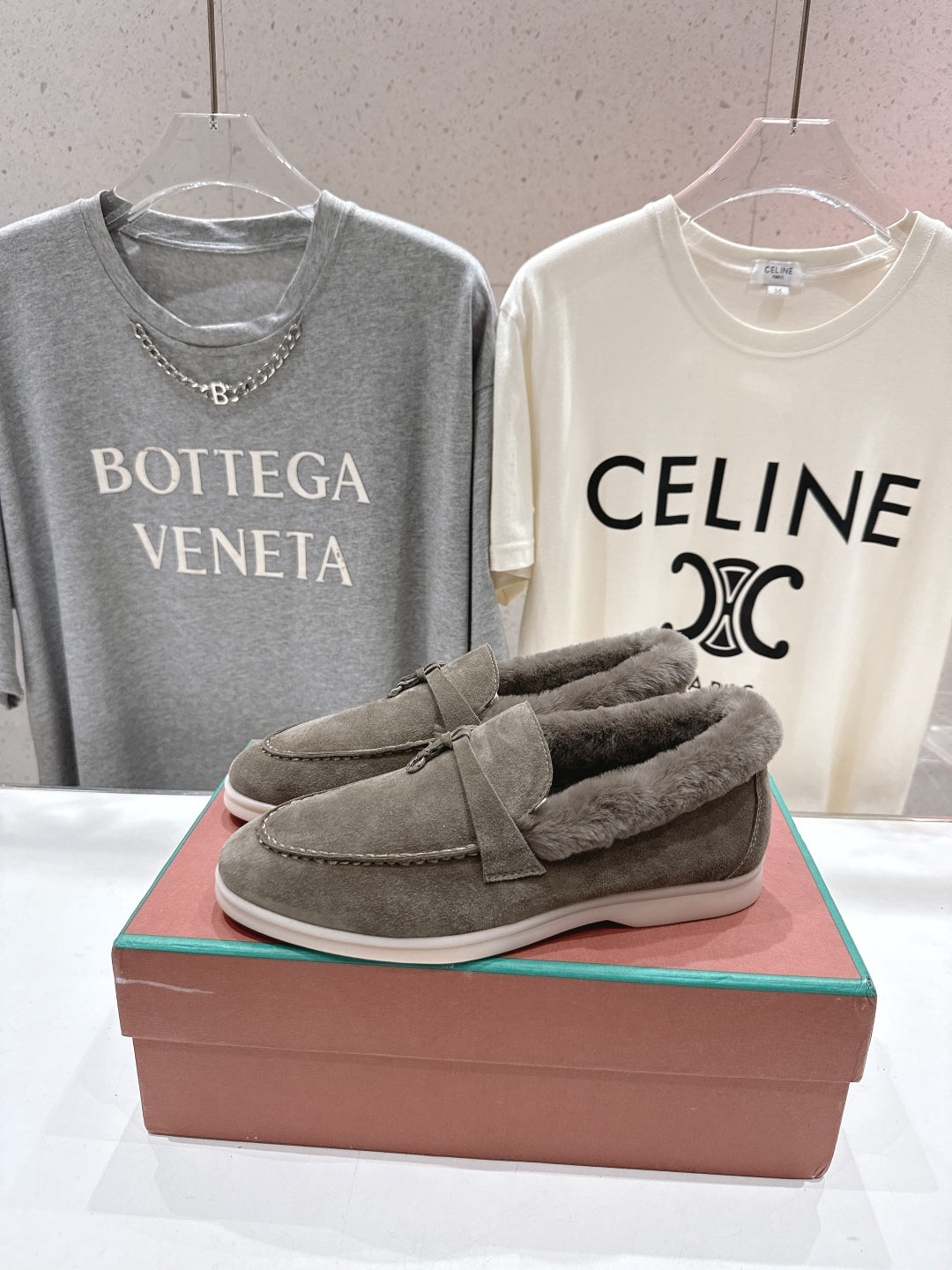 LP 25S SUMMER CHARMS WALK LOAFERS IN CHARCOAL BROWN SUEDE AND FLEECE