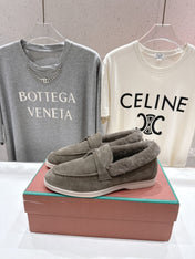 LP 25S SUMMER CHARMS WALK LOAFERS IN CHARCOAL BROWN SUEDE AND FLEECE