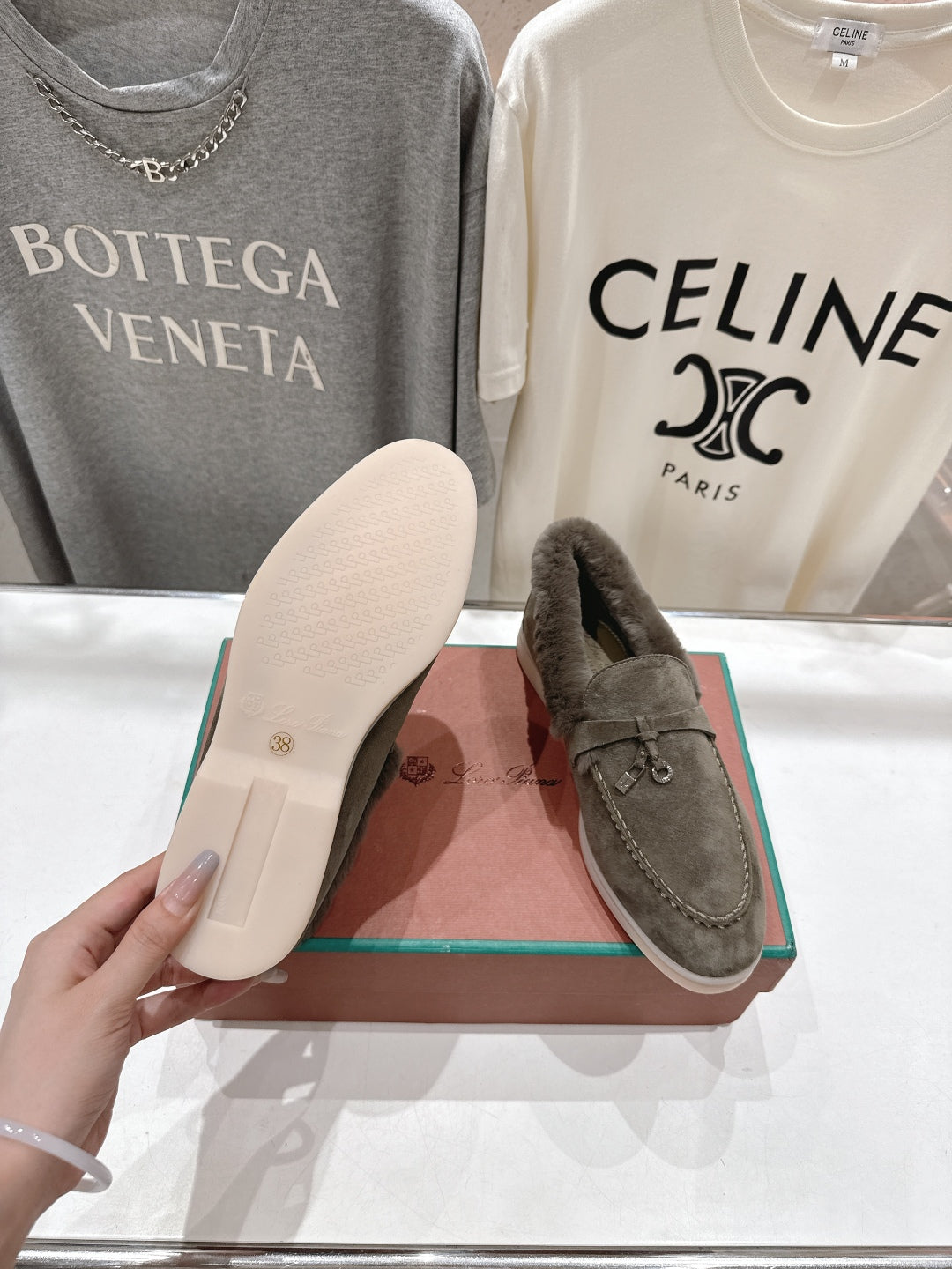 LP 25S SUMMER CHARMS WALK LOAFERS IN CHARCOAL BROWN SUEDE AND FLEECE