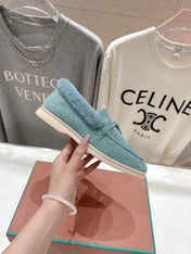 LP 25S SUMMER CHARMS WALK LOAFERS IN DUSTY TEAL SUEDE AND FLEECE