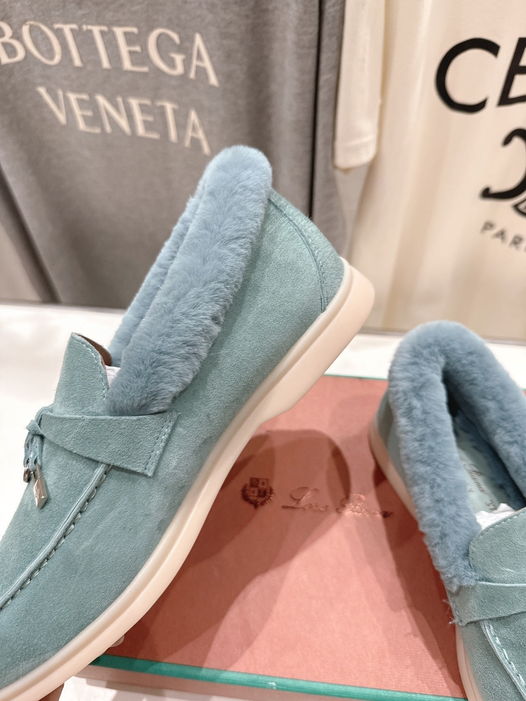 LP 25S SUMMER CHARMS WALK LOAFERS IN DUSTY TEAL SUEDE AND FLEECE