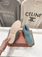 LP 25S SUMMER CHARMS WALK LOAFERS IN DUSTY TEAL SUEDE AND FLEECE