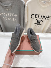 LP 25S SUMMER CHARMS WALK LOAFERS IN LIGHT CHARCOAL SUEDE AND FLEECE