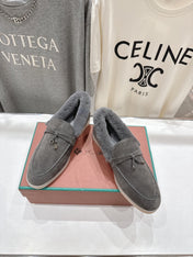 LP 25S SUMMER CHARMS WALK LOAFERS IN LIGHT CHARCOAL SUEDE AND FLEECE