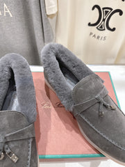 LP 25S SUMMER CHARMS WALK LOAFERS IN LIGHT CHARCOAL SUEDE AND FLEECE