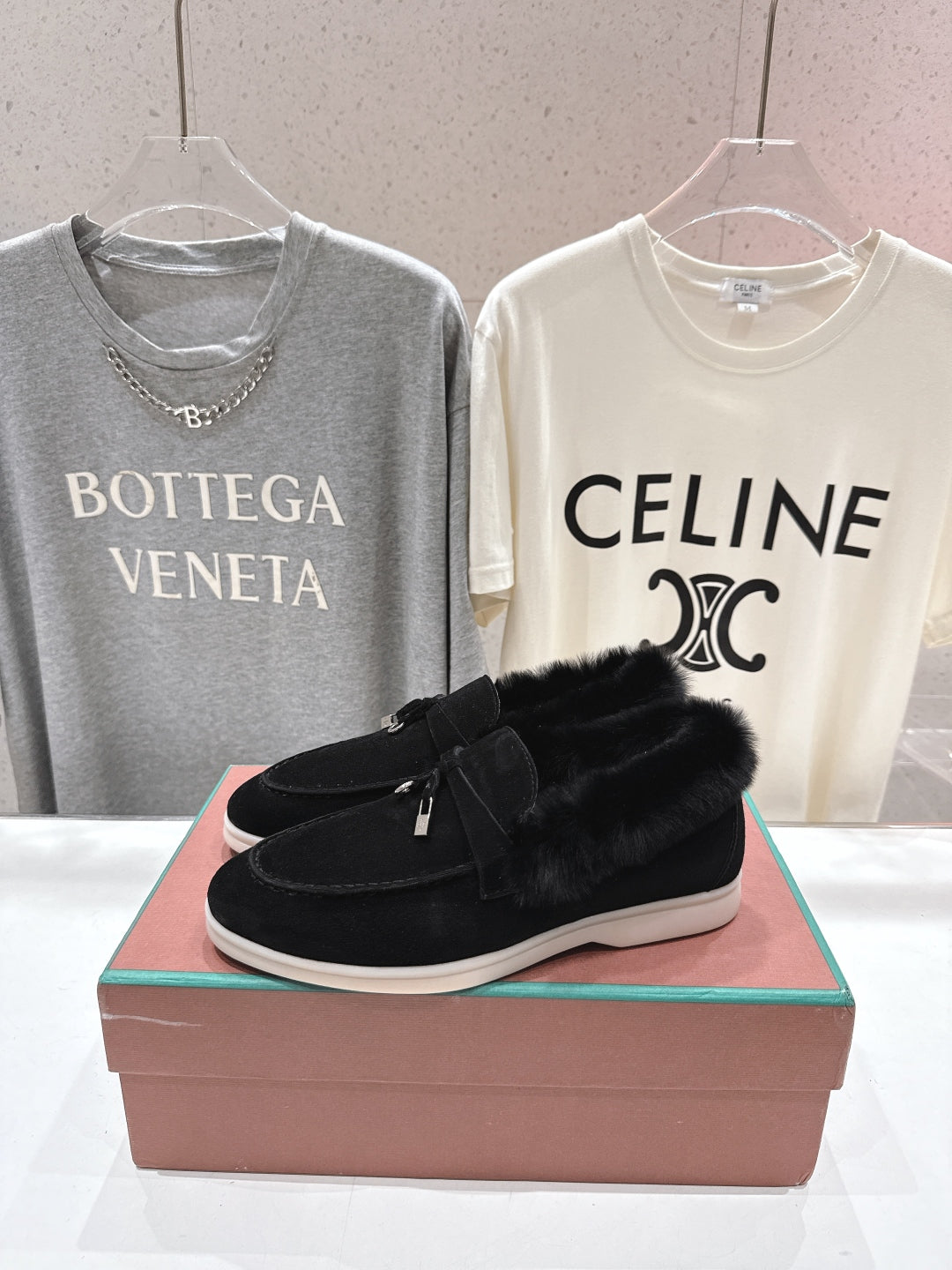 LP 25S SUMMER CHARMS WALK LOAFERS IN BLACK SUEDE AND FLEECE