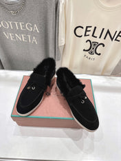 LP 25S SUMMER CHARMS WALK LOAFERS IN BLACK SUEDE AND FLEECE