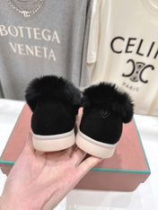 LP 25S SUMMER CHARMS WALK LOAFERS IN BLACK SUEDE AND FLEECE