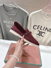 LP 25S SUMMER CHARMS WALK LOAFERS IN BURGUNDY SUEDE AND FLEECE