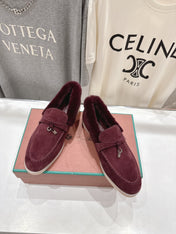 LP 25S SUMMER CHARMS WALK LOAFERS IN BURGUNDY SUEDE AND FLEECE
