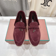 LP 25S SUMMER CHARMS WALK LOAFERS IN BURGUNDY SUEDE AND FLEECE