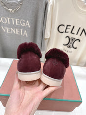 LP 25S SUMMER CHARMS WALK LOAFERS IN BURGUNDY SUEDE AND FLEECE