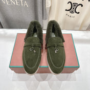 LP 25S SUMMER CHARMS WALK LOAFERS IN DARK OLIVE SUEDE AND FLEECE