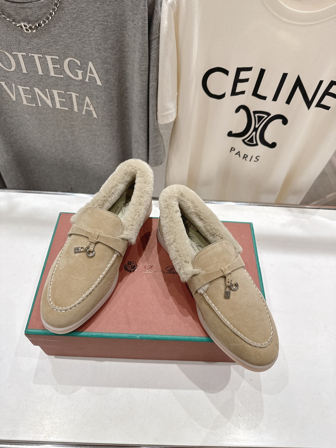 LP 25S SUMMER CHARMS WALK LOAFERS IN WARM GREY SUEDE AND FLEECE