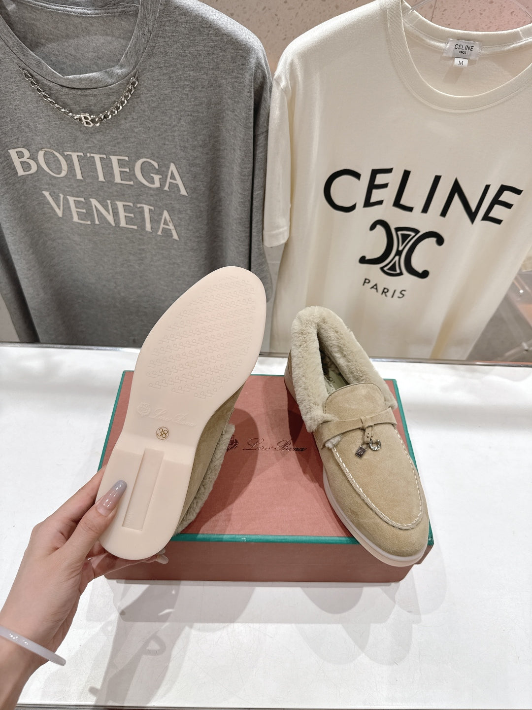 LP 25S SUMMER CHARMS WALK LOAFERS IN WARM GREY SUEDE AND FLEECE