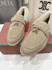 LP 25S SUMMER CHARMS WALK LOAFERS IN WARM GREY SUEDE AND FLEECE