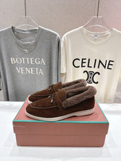 LP 25S SUMMER CHARMS WALK LOAFERS IN DARK BROWN SUEDE AND FLEECE