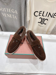 LP 25S SUMMER CHARMS WALK LOAFERS IN DARK BROWN SUEDE AND FLEECE