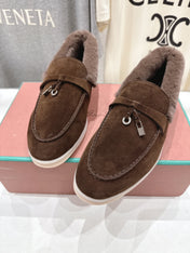 LP 25S SUMMER CHARMS WALK LOAFERS IN DARK BROWN SUEDE AND FLEECE