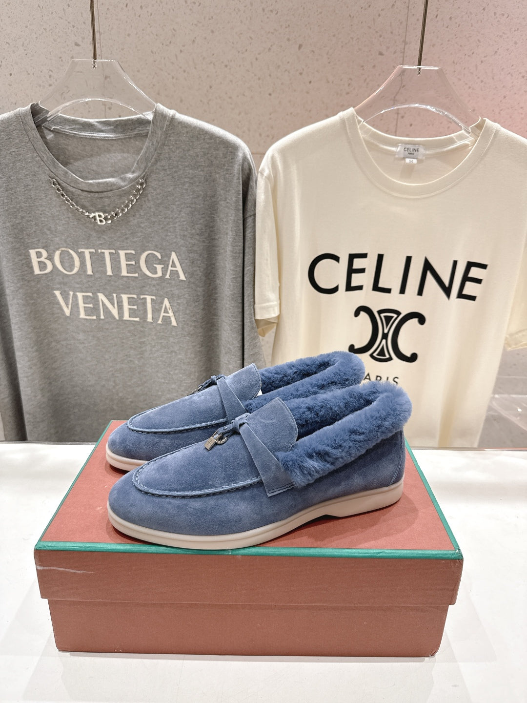 LP 25S SUMMER CHARMS WALK LOAFERS IN SLATE BLUE SUEDE AND FLEECE