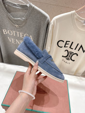 LP 25S SUMMER CHARMS WALK LOAFERS IN SLATE BLUE SUEDE AND FLEECE