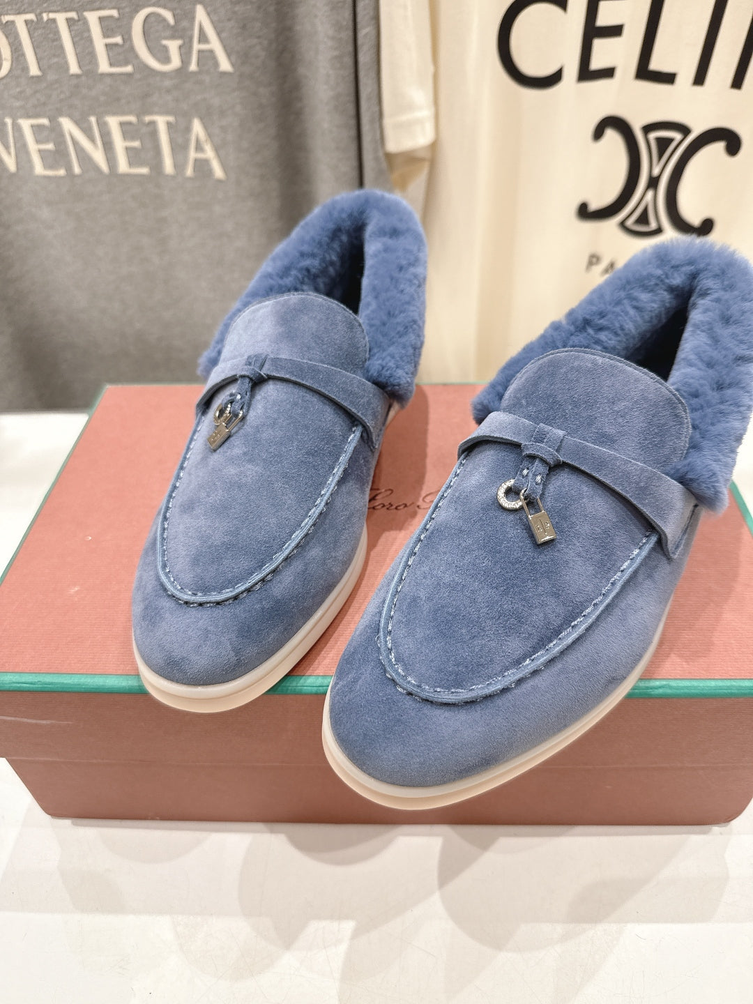 LP 25S SUMMER CHARMS WALK LOAFERS IN SLATE BLUE SUEDE AND FLEECE
