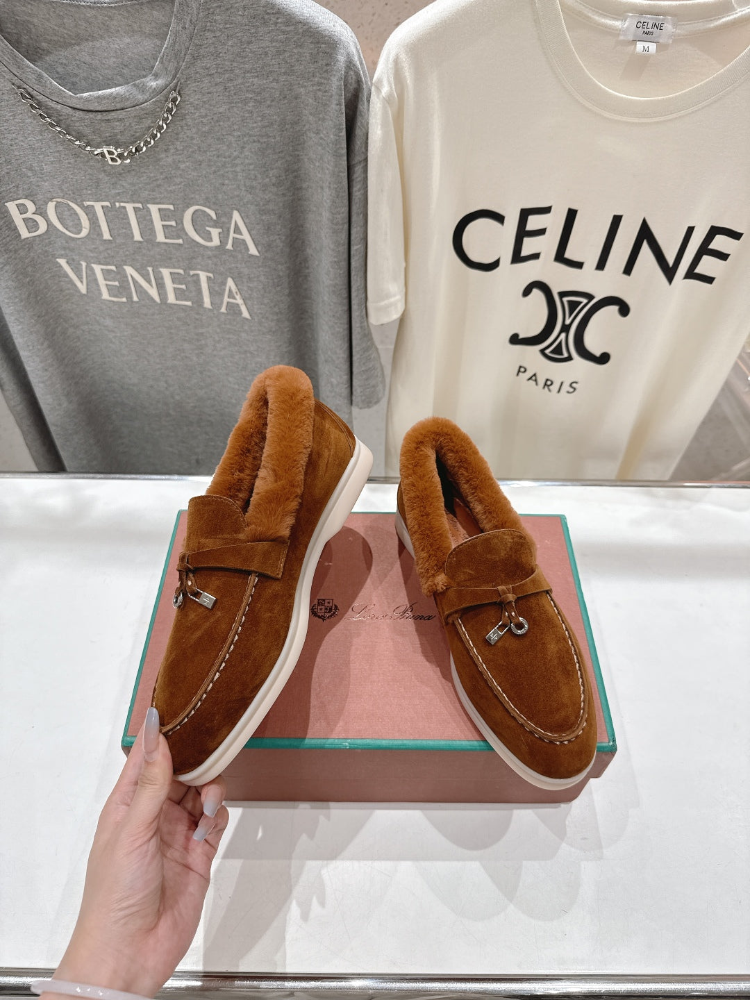 LP 25S SUMMER CHARMS WALK LOAFERS IN BURNT ORANGE SUEDE AND FLEECE