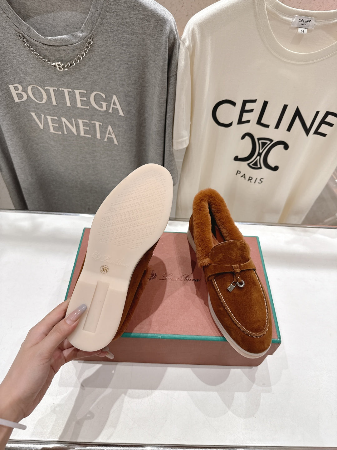 LP 25S SUMMER CHARMS WALK LOAFERS IN BURNT ORANGE SUEDE AND FLEECE