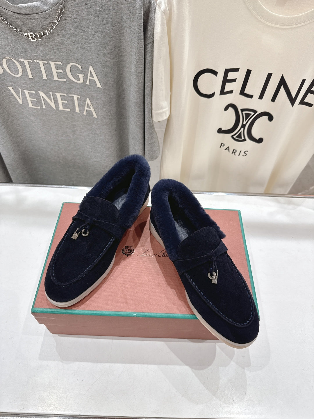 LP 25S SUMMER CHARMS WALK LOAFERS IN DARK NAVY SUEDE AND FLEECE