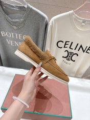 LP 25S SUMMER CHARMS WALK LOAFERS IN BROWN SUEDE AND FLEECE