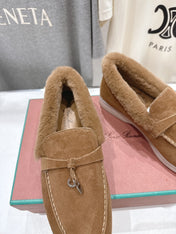 LP 25S SUMMER CHARMS WALK LOAFERS IN BROWN SUEDE AND FLEECE