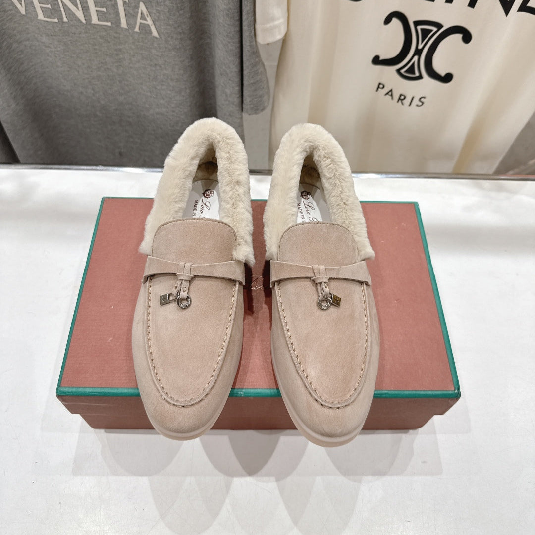 LP 25S SUMMER CHARMS WALK LOAFERS IN WARM TAUPE SUEDE AND FLEECE