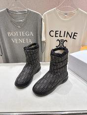 DIOR 25S ANKLE BOOTS IN DARK GREY MIX BLACK FEATHER