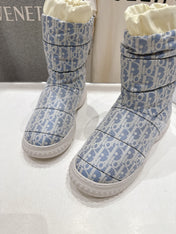 DIOR 25S ANKLE BOOTS IN BLUE FEATHER