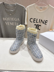 DIOR 25S ANKLE BOOTS IN BLUE FEATHER