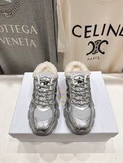 DIOR CHRONO SNEAKER 25S IN SILVER LAMBSKIN AND MESH FABRIC STYLE 10