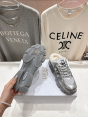 DIOR CHRONO SNEAKER 25S IN SILVER LAMBSKIN AND MESH FABRIC STYLE 10