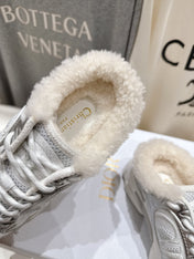 DIOR CHRONO SNEAKER 25S IN SILVER MIX WHITE LAMBSKIN AND MESH FABRIC STYLE 5