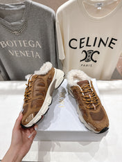 DIOR CHRONO SNEAKER 25S IN BROWN SUEDE AND MESH FABRIC