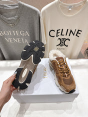 DIOR CHRONO SNEAKER 25S IN BROWN SUEDE AND MESH FABRIC