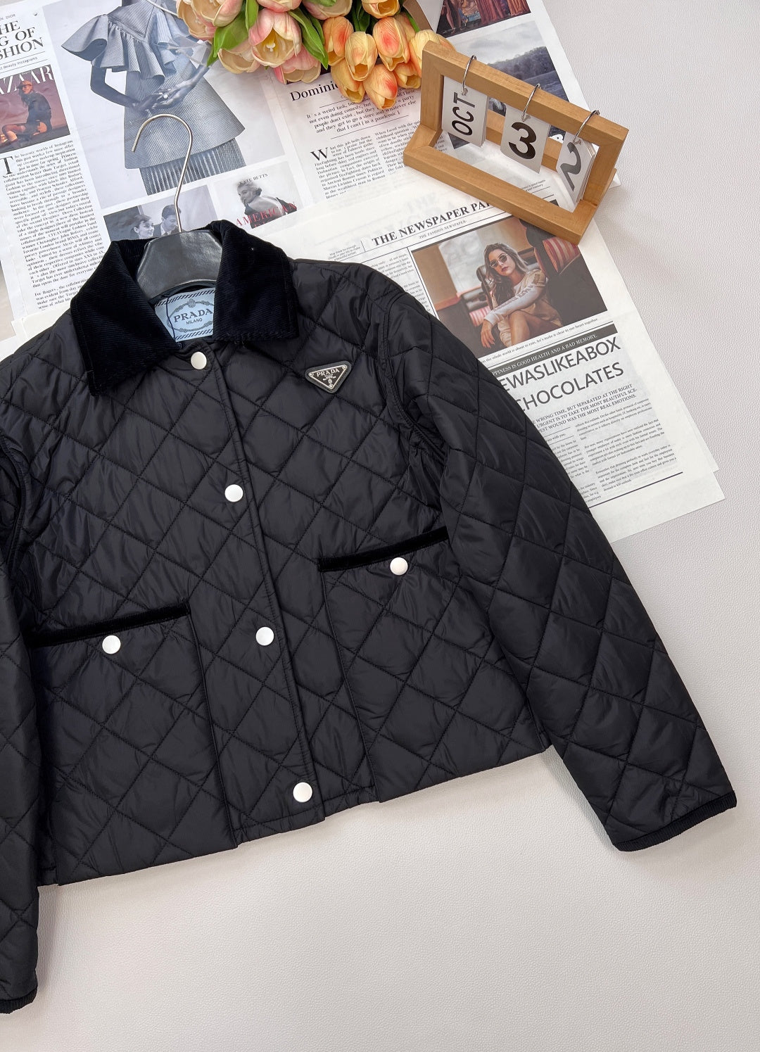 PRADA 25S LIGHTWEIGHT COTTON COLLARED JACKET 365