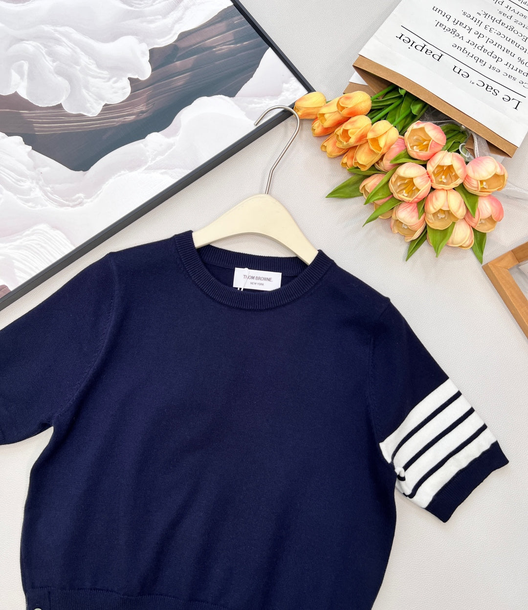 THOM SHORT-SLEEVE KNIT TOP 838133