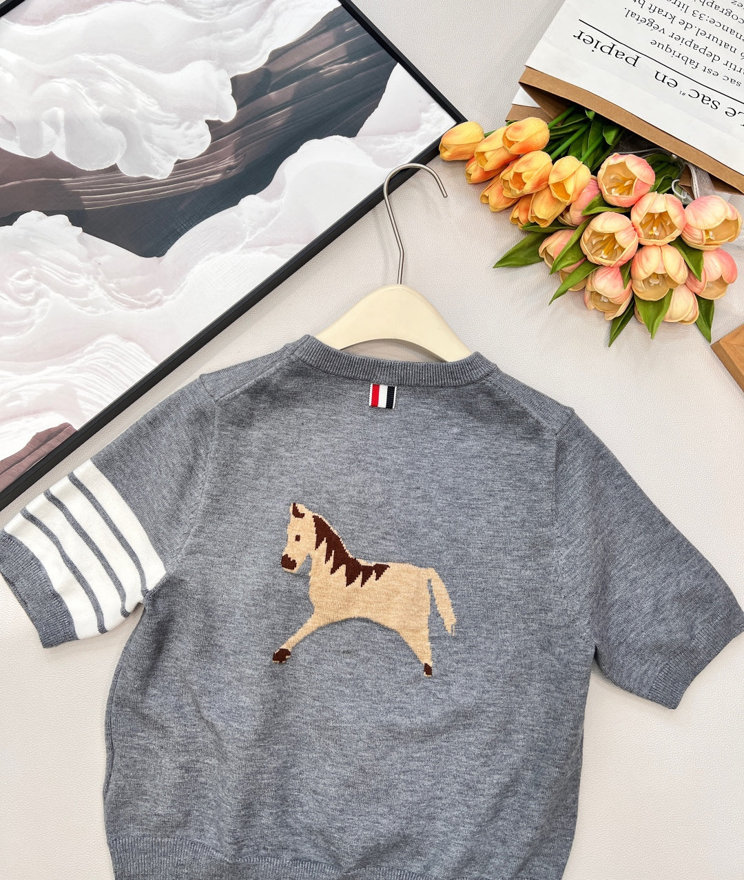 THOM SHORT-SLEEVE KNIT TOP 838140