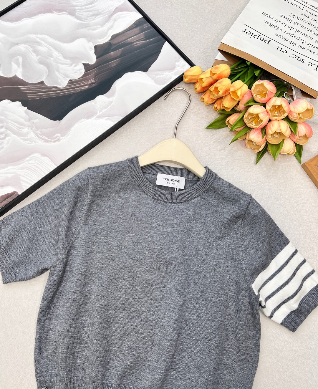 THOM SHORT-SLEEVE KNIT TOP 838140